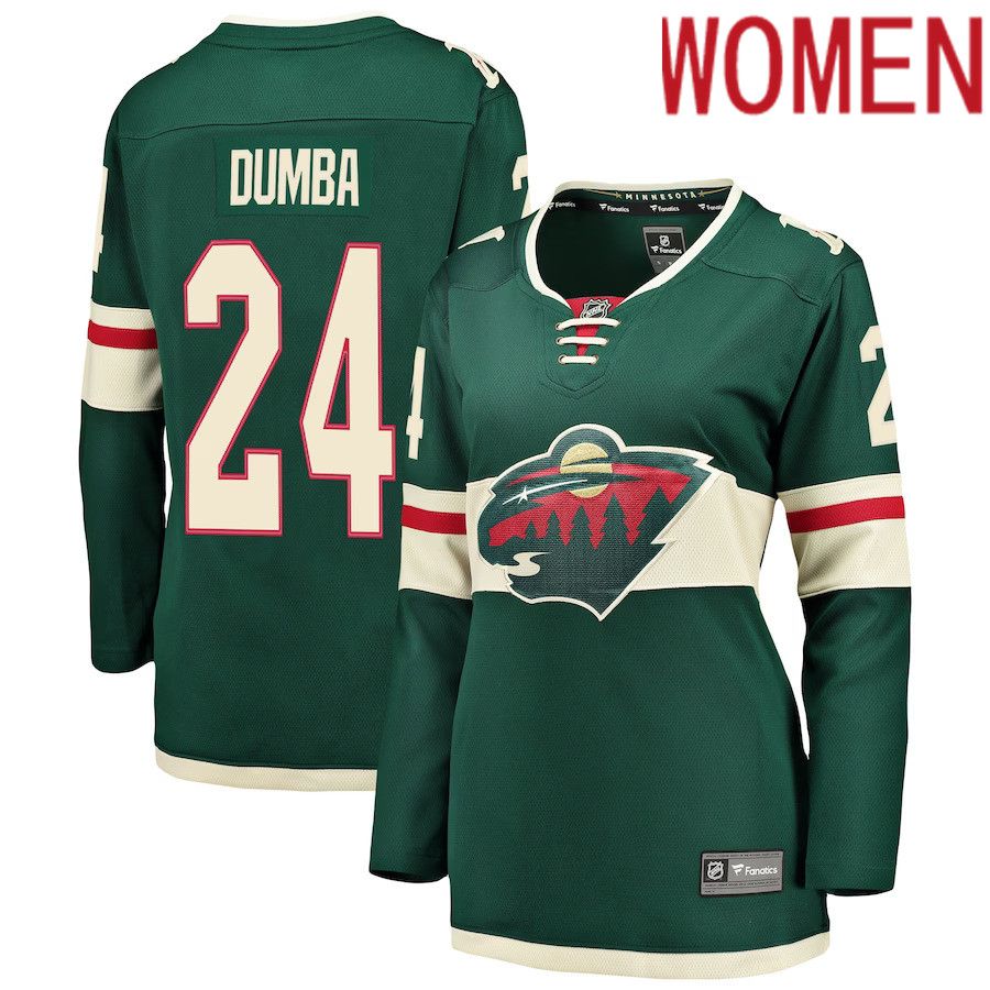 Women Minnesota Wild #24 Matt Dumba Fanatics Branded Green Breakaway Player NHL Jersey